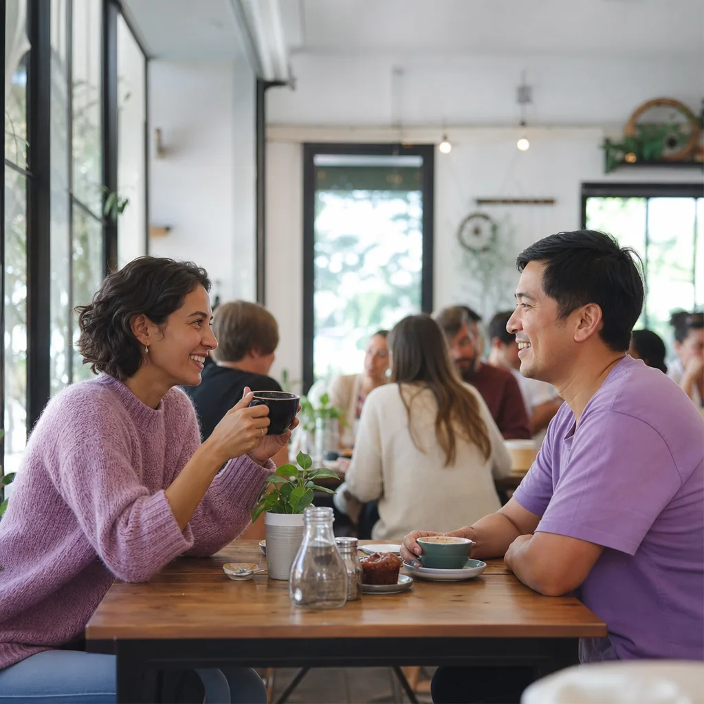 Canberra locals talking at an outdoor cafe in Civic