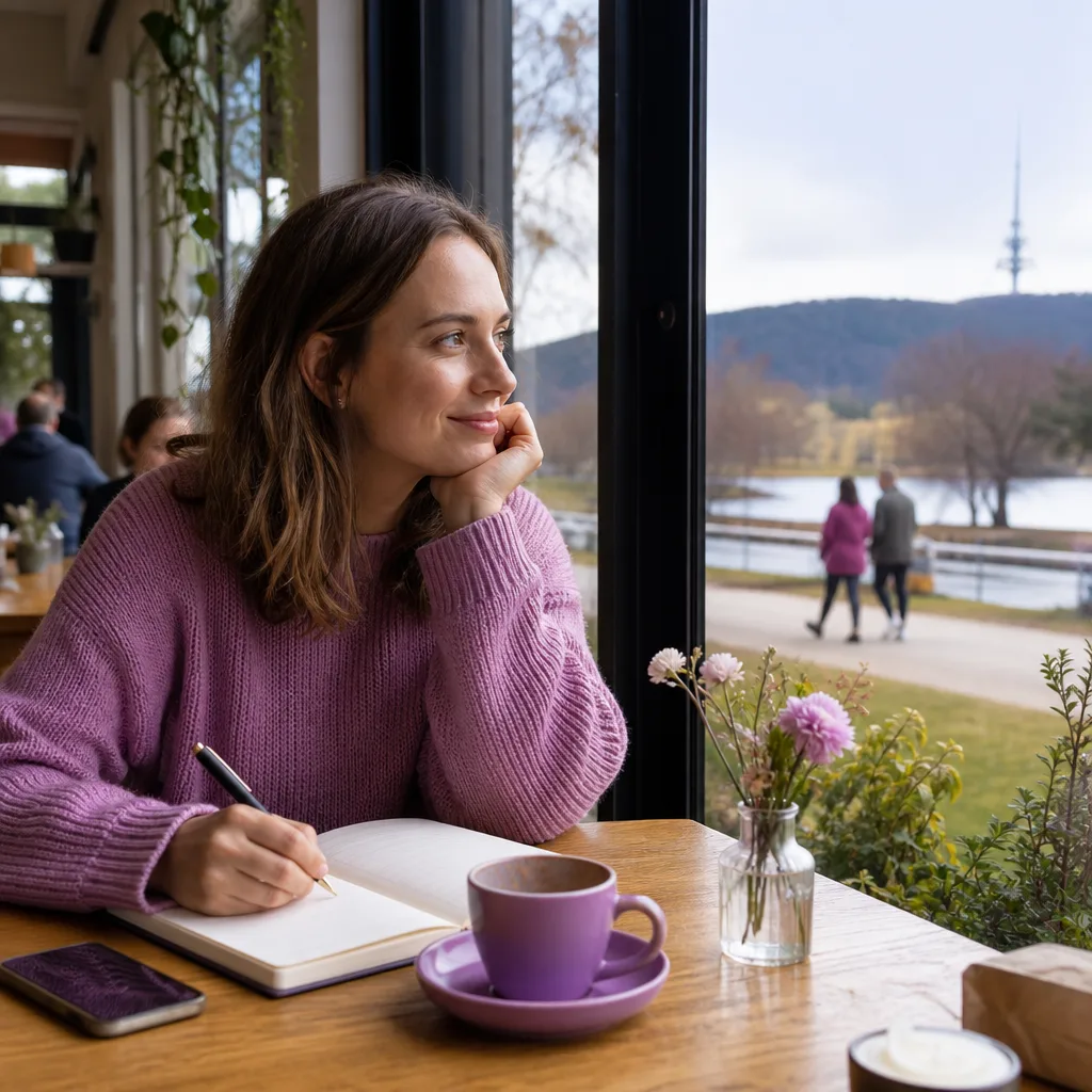 Person choosing recent photos for a Canberra dating profile